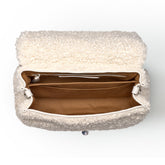 SMALL POSTINA® MESSENGER BAG IN TEDDY FUR WHITE MERINOS | Zanellato