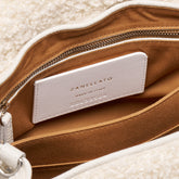 SMALL POSTINA® MESSENGER BAG IN TEDDY FUR WHITE MERINOS | Zanellato