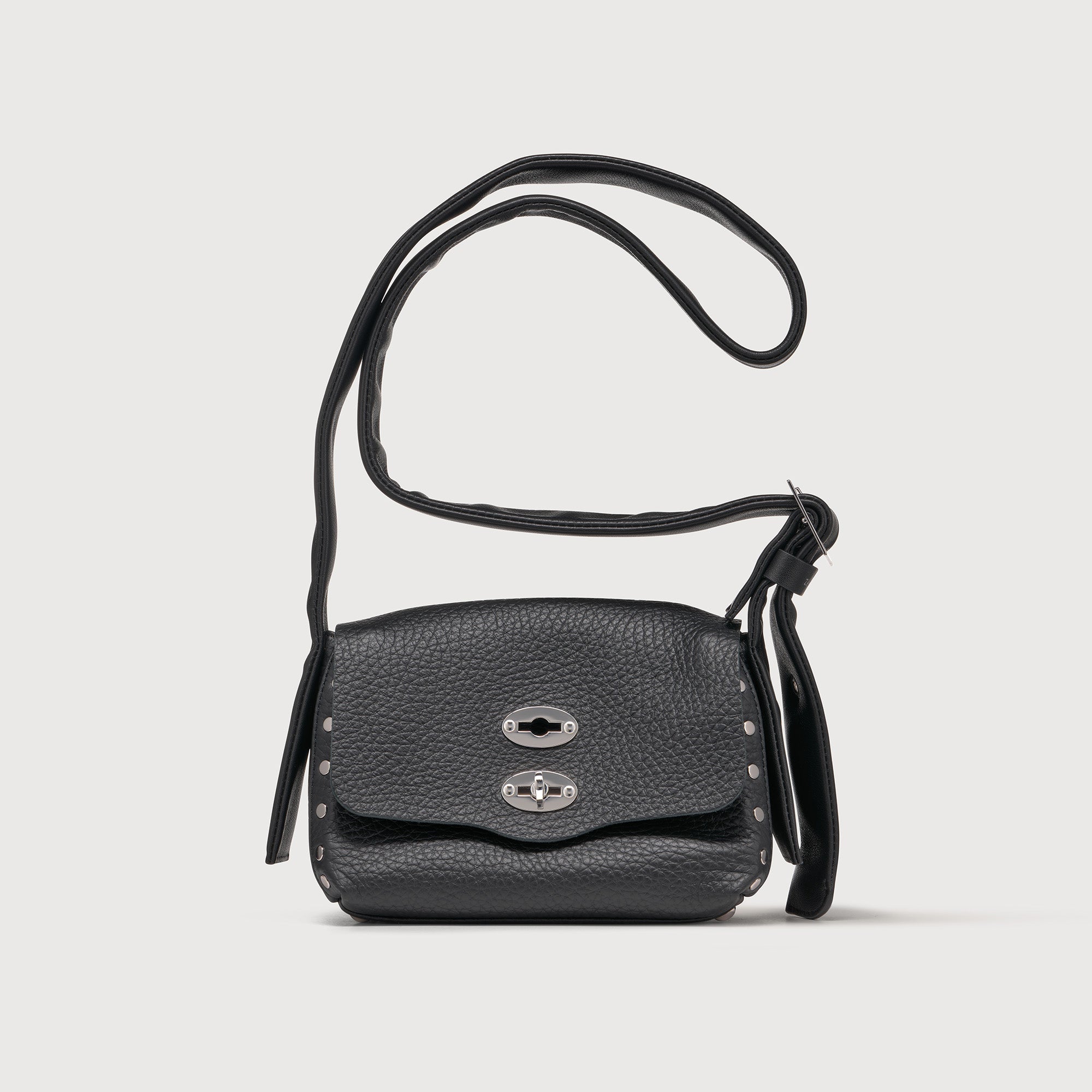 Zanellato BORSA POSTINA® BABY IN PELLE MARTELLATA BLACK NERO | Zanellato