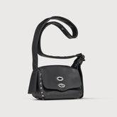 BORSA POSTINA® BABY IN PELLE MARTELLATA BLACK NERO - Postina® | Zanellato