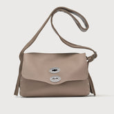 BORSA POSTINA® SMALL IN PELLE MARTELLATA GREY CENERINO - Postina® | Zanellato