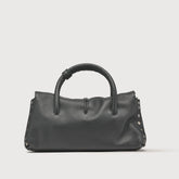 SMALL DOTTA® BAG IN TUMBLED LEATHER BLACK NERO | Zanellato