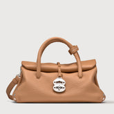 BORSA DOTTA® SMALL IN PELLE MARTELLATA BROWN AMARETTO | Zanellato