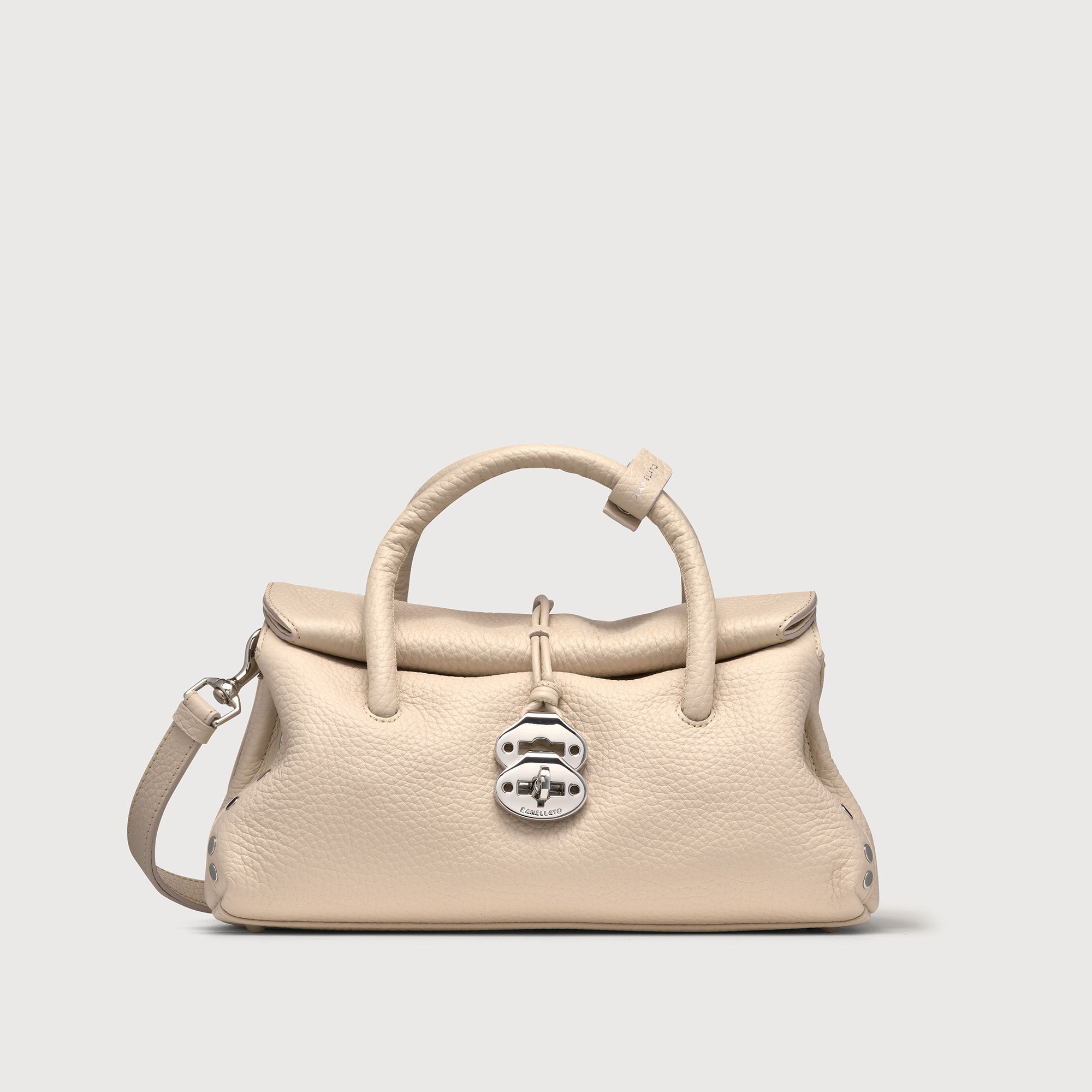 Zanellato BORSA DOTTA® SMALL IN PELLE MARTELLATA WHITE ALABASTRO | Zanellato