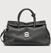 BORSA DOTTA® EXTRA LARGE IN PELLE MARTELLATA BLACK NERO - Dotta® | Zanellato