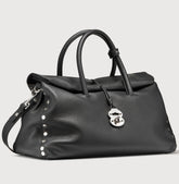 BORSA DOTTA® EXTRA LARGE IN PELLE MARTELLATA BLACK NERO - Dotta® | Zanellato