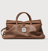 BORSA DOTTA® EXTRA LARGE IN PELLE MARTELLATA BROWN SAN ZENO - Spring-Summer Bags | Zanellato