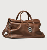 BORSA DOTTA® EXTRA LARGE IN PELLE MARTELLATA BROWN SAN ZENO - Spring-Summer Bags | Zanellato