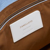 DOTTA® EXTRA LARGE BAG IN HAMMERED LEATHER BLUE SALENTO | Zanellato