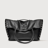 BORSA A' SPASSO® MEDIUM IN PELLE LISCIA BLACK LAVAGNA - Borse in Pelle Liscia | Zanellato