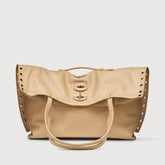 BORSA A' SPASSO® MEDIUM IN PELLE LISCIA BEIGE MATERA - Borse in Pelle Liscia | Zanellato