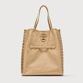 BORSA A' SPASSO® MEDIUM IN SMOOTH BEIGE MATERA LEATHER | Zanellato