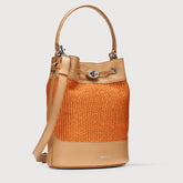 BORSA MONDA'® SMALL IN TESSUTO PAGLIA ORANGE CLEMENTINA - Borse Primavera-Estate | Zanellato