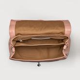 SMALL POSTINA® MESSENGER BAG IN TUMBLED LEATHER PINK NUDE | Zanellato