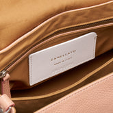 SMALL POSTINA® MESSENGER BAG IN TUMBLED LEATHER PINK NUDE | Zanellato